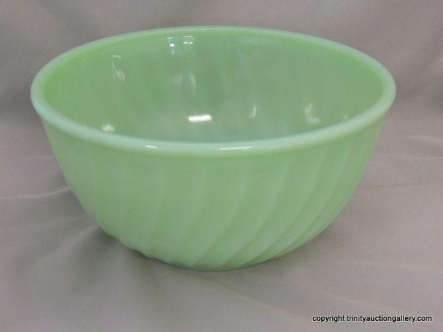 Appraisal: FireKing Jadeite Swirl Mixing Bowl - tallMarked on bottom across