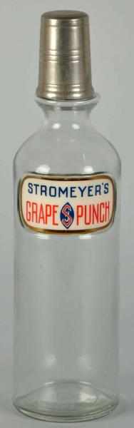 Appraisal: Stromeyer's Grape Punch Syrup Bottle Nice reverse on glass painted