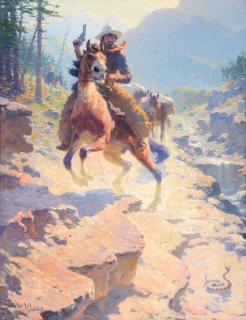 Appraisal: William R Leigh - The Right of Wayoil on canvas