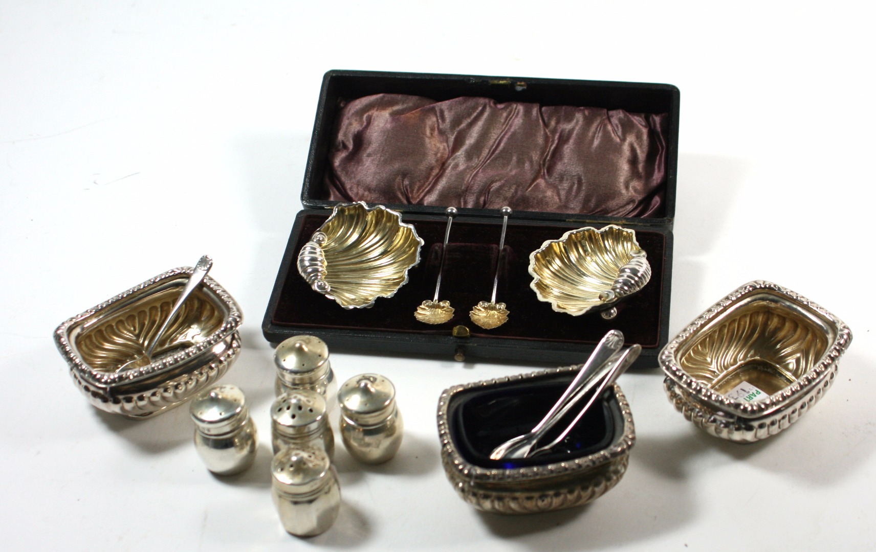 Appraisal: A cased matched pair of late Victorian silver scallop shell