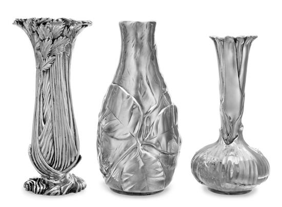 Appraisal: Sale Lot A Group of Silver and Silver-Plate Bud Vases