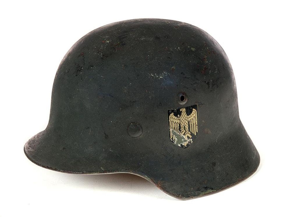 Appraisal: M Heer German WWII Helmet M Heer German WWII Helmet