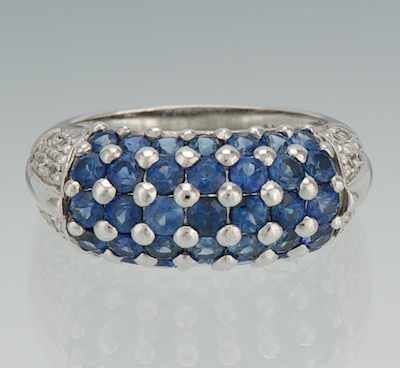 Appraisal: A Ladies' Sapphire and Diamond Ring k white gold ring