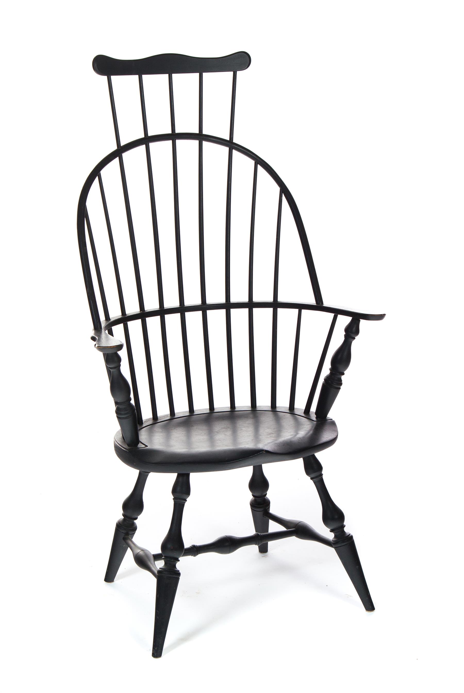 Appraisal: CONTEMPORARY COMB-BACK WINDSOR CHAIR American nd half- th century Spindle