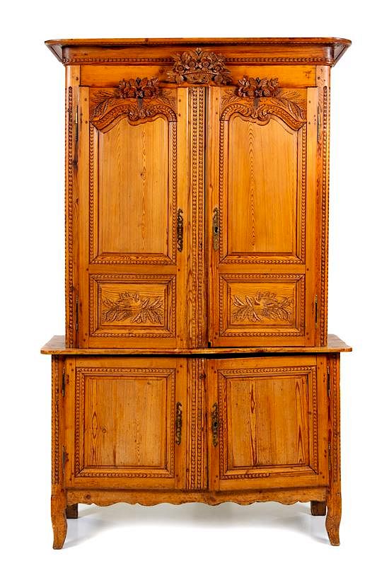 Appraisal: A French Provincial Fruitwood Cabinet Height x width x depth