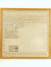 Appraisal: NEEDLEPOINT SAMPLER - Alphabet numbers and a mourning poem for