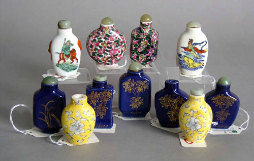 Appraisal: Eleven Chinese porcelain snuff bottles th c