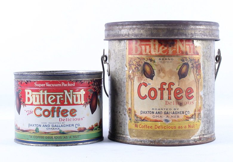 Appraisal: Pair of Butternut Coffee Tins Included in this lot is