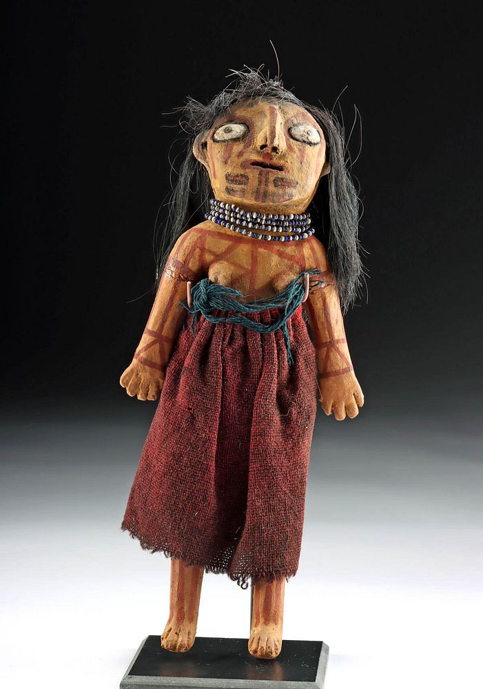 Appraisal: Early th C Mojave Clay Female Doll w Hair Beads