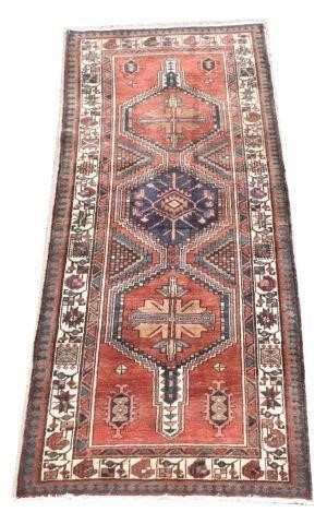 Appraisal: Hand-tied Persian Kazak runner rug approx ' l ' w