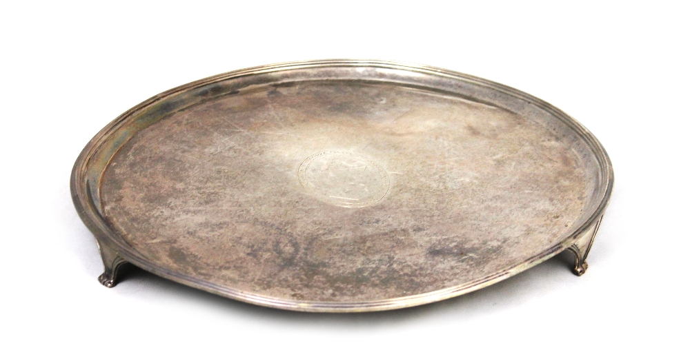 Appraisal: A George III silver salver of circular form engraved with