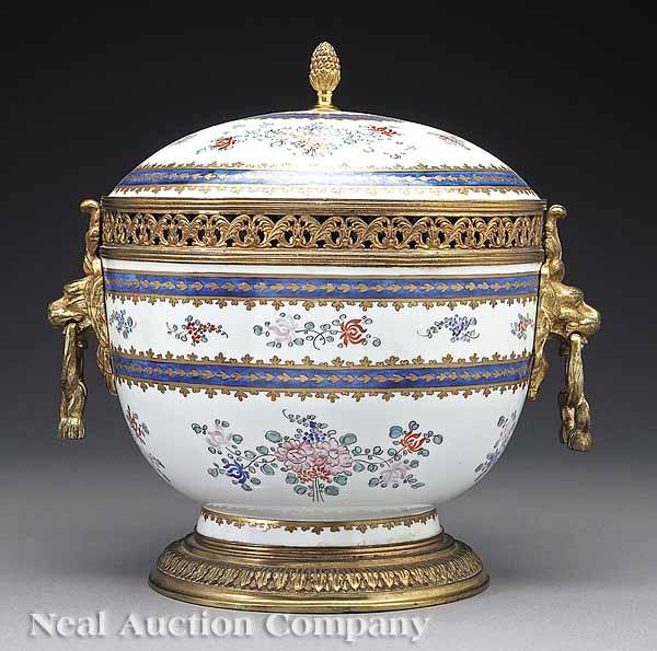 Appraisal: A Meissen-Style Porcelain and Dor Bronze-Mounted Covered Pot-Pourri th c