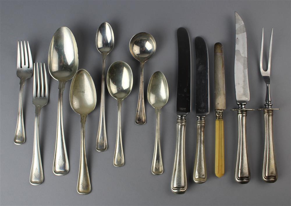 Appraisal: GORHAM SILVER 'OLD FRENCH' PATTERN PART FLATWARE SERVICE AND FOUR