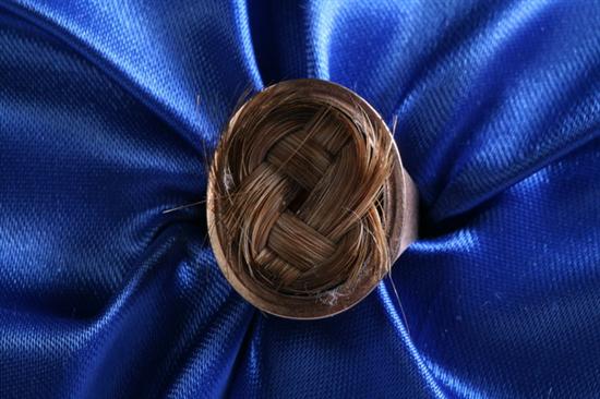 Appraisal: BRAIDED LOCK OF GEORGE WASHINGTON'S HAIR In yellow gold oval