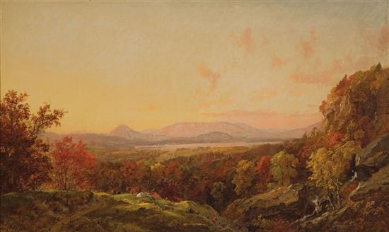 Appraisal: JASPER FRANCIS CROPSEY American - Extensive Autumn Vista with Cattle