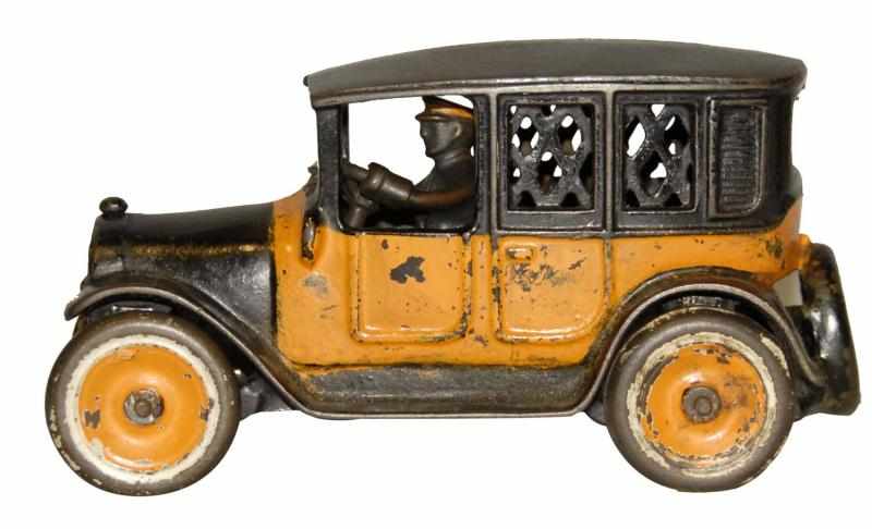 Appraisal: Cast Iron Yellow Taxi Cab Bank Manufactured by AC Williams