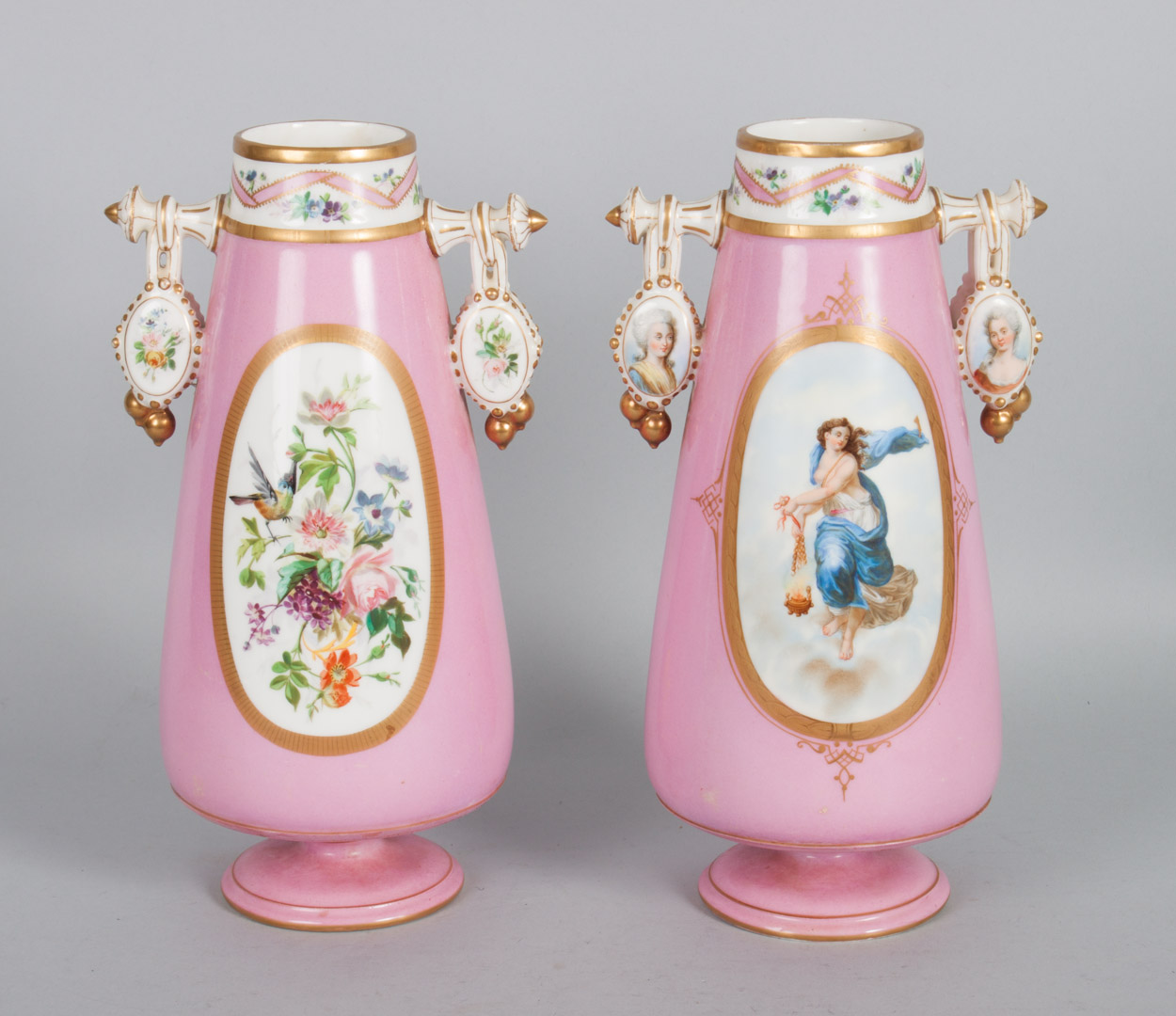 Appraisal: Pair of French porcelain vases second half- th century pink