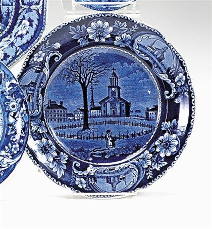 Appraisal: Historical blue transferware dinner plate james and ralph clews cobridge