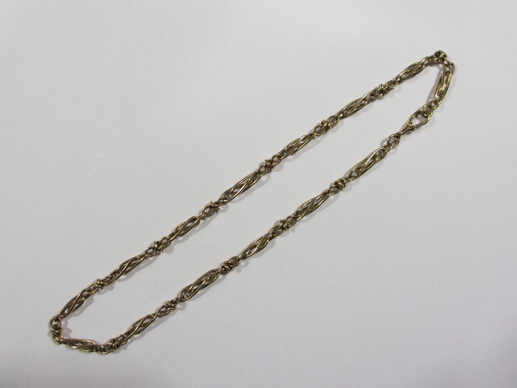 Appraisal: Nine carat gold fancy link neckchain Approximately gms