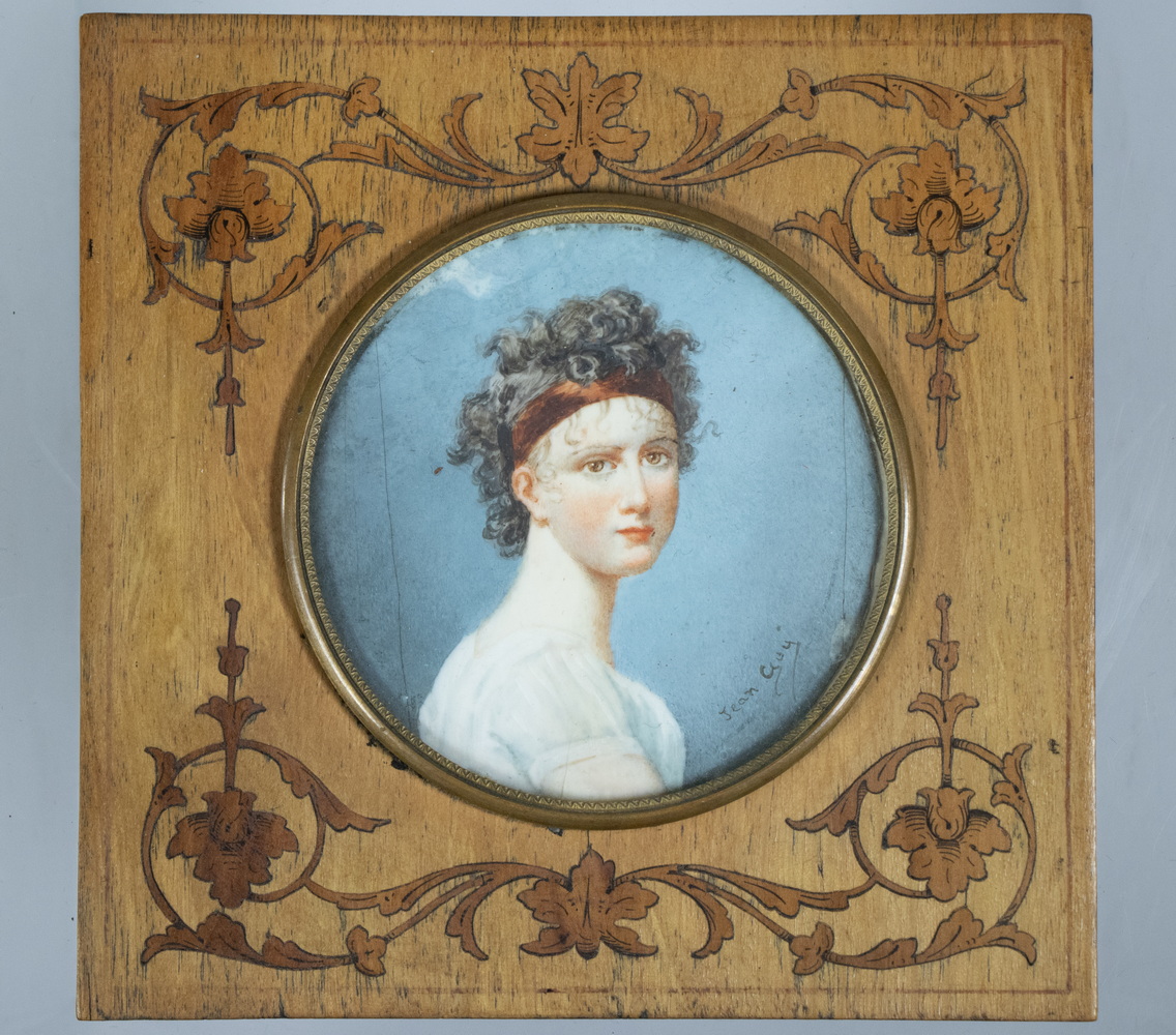 Appraisal: JEAN GUY EARLY TH C FRANCE Miniature Portrait of Young