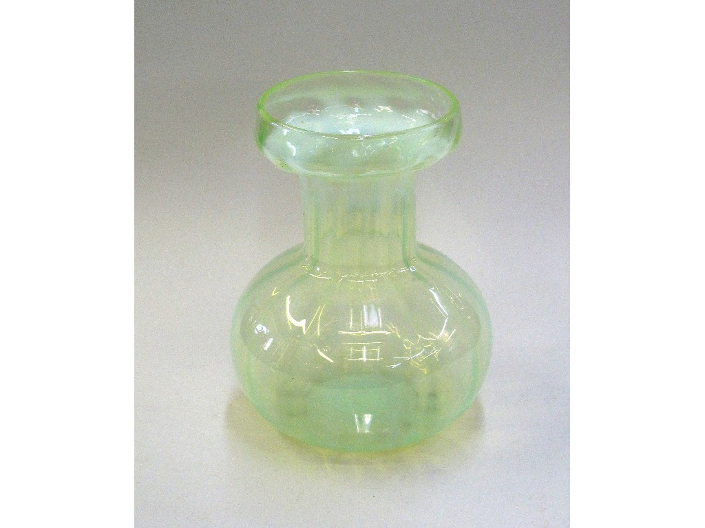 Appraisal: Vaseline glass hyacinth bulb vase