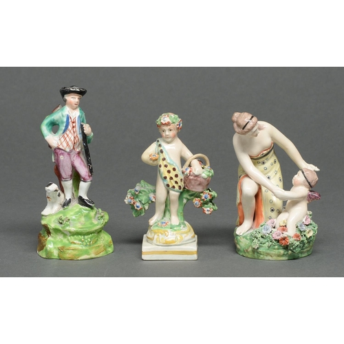 Appraisal: Two Staffordshire earthenware figures and a group of Venus and