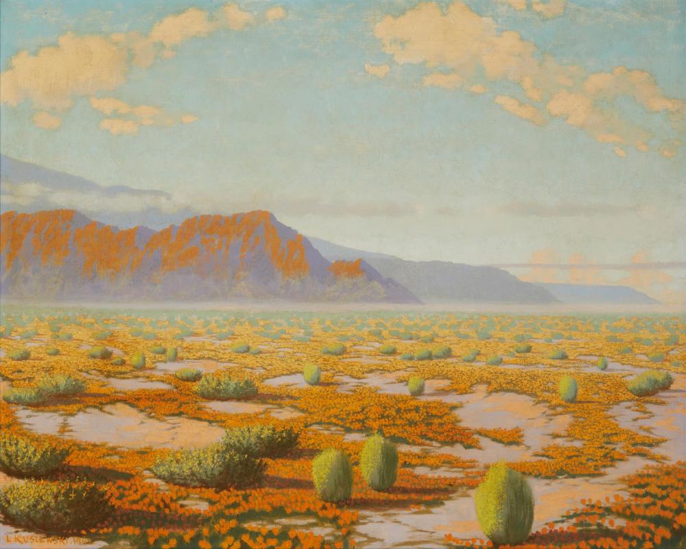 Appraisal: Ludwick Kuszewski - Polish American Morning in California Desert Oil