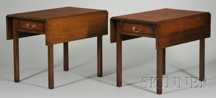 Appraisal: Pair of Kittinger Historic Newport Reproduction Chippendale-style Mahogany Drop-leaf Tables