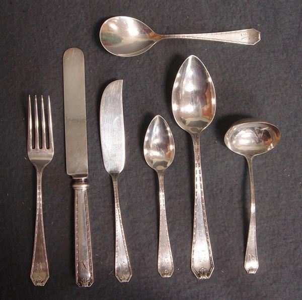 Appraisal: pcs Gorham-Whiting Madame Norris sterling silver flatware ea dinner forks