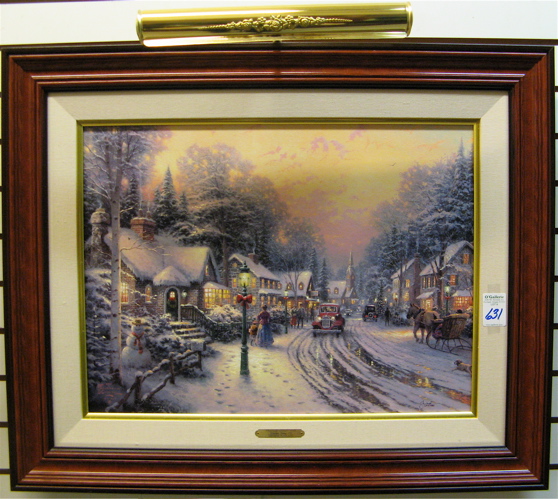 Appraisal: THOMAS KINKADE LIMITED EDITION COLOR LITHOGRAPH highlighted with oil on