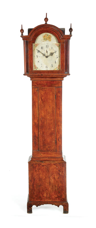 Appraisal: DECORATED TALL CASE CLOCK Seth Thomas Connecticut ca pine Arched