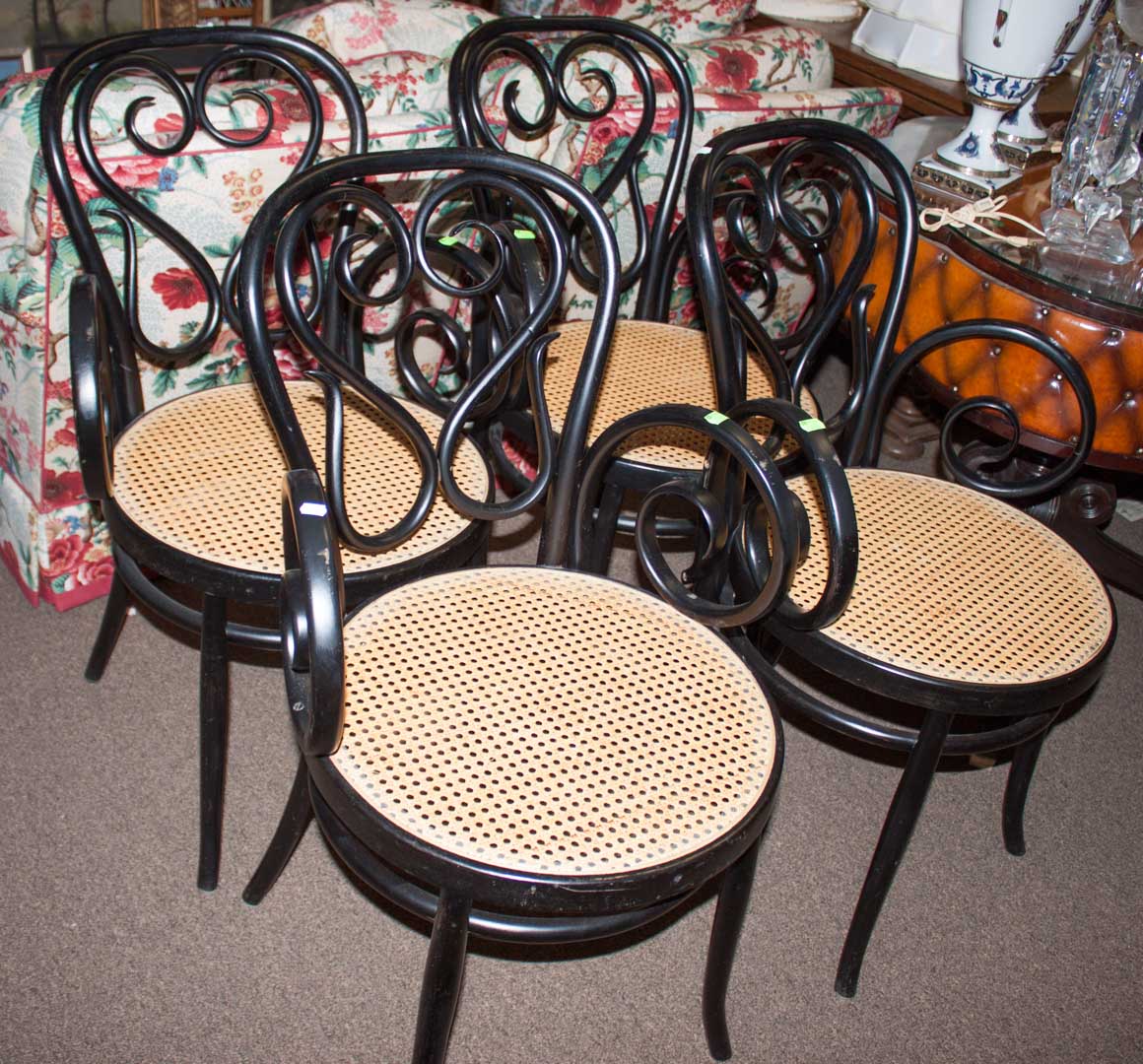 Appraisal: Mid-century Bentwood Thonet Made in Italy caned chairs