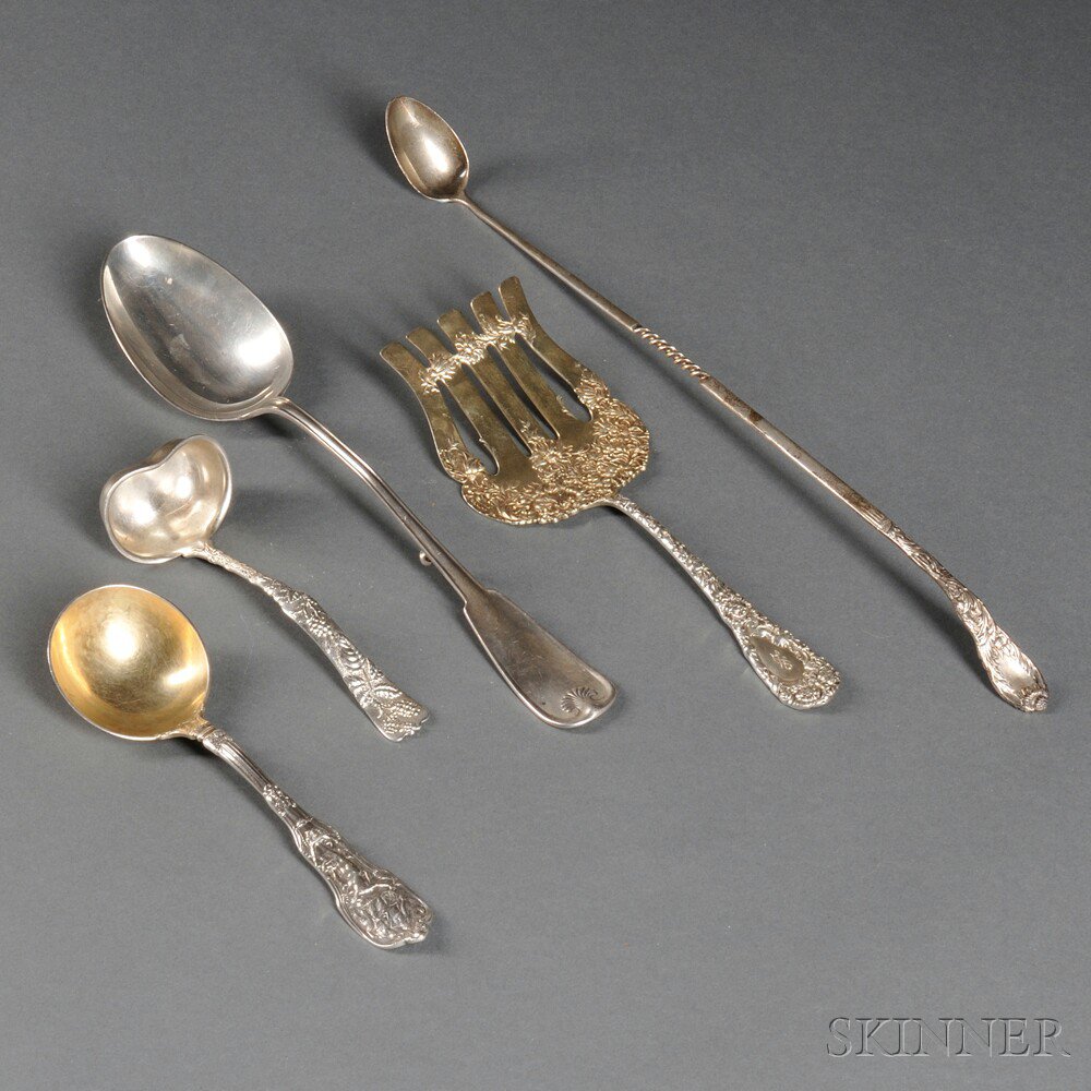 Appraisal: Five Pieces of American Sterling Silver Flatware second half th