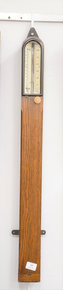 Appraisal: Victorian oak stick barometer by J Casartelli Son ht Victorian