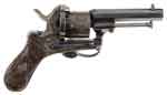 Appraisal: INSCRIBED FRENCH PINFIRE POCKET REVOLVER AND TINTYPE TH LOUISIANA INFANTRY