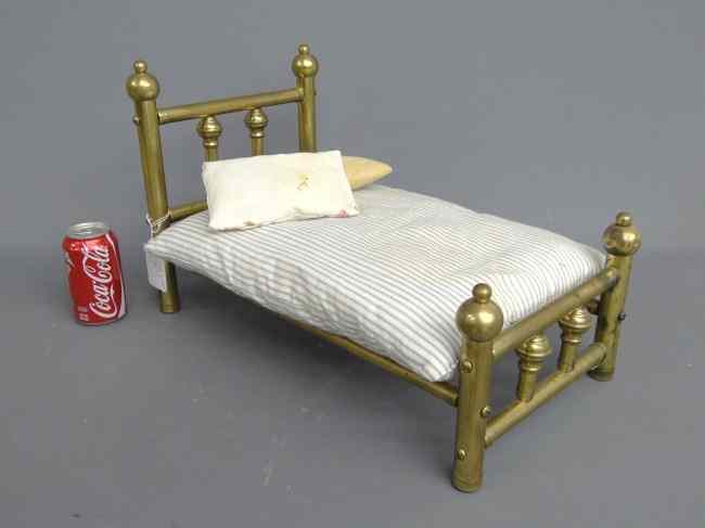 Appraisal: Vintage brass doll bed Approx '' Length