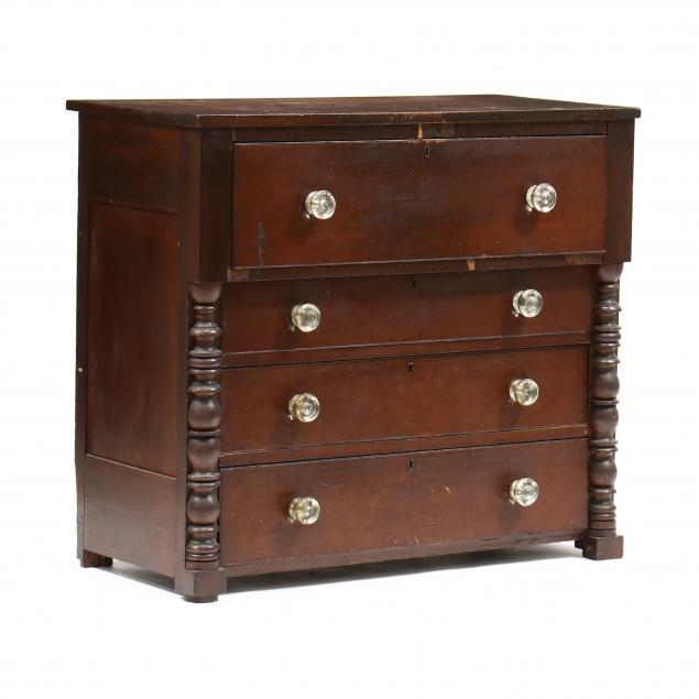 Appraisal: MID-ATLANTIC LATE CLASSICAL CHERRY CHEST OF DRAWERS Circa mahogany veneer