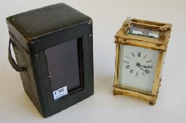 Appraisal: BRASS CASED CARRIAGE CLOCK