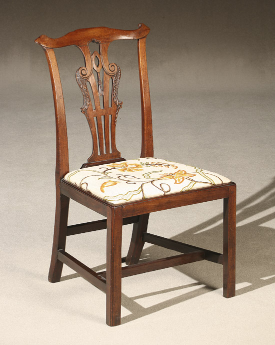 Appraisal: George III Mahogany Side Chair Circa - Having a floral