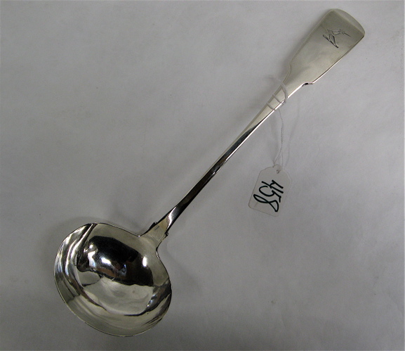 Appraisal: ENGLISH GEORGIAN STERLING SILVER PUNCH LADLE hallmarked Sterling Exeter date