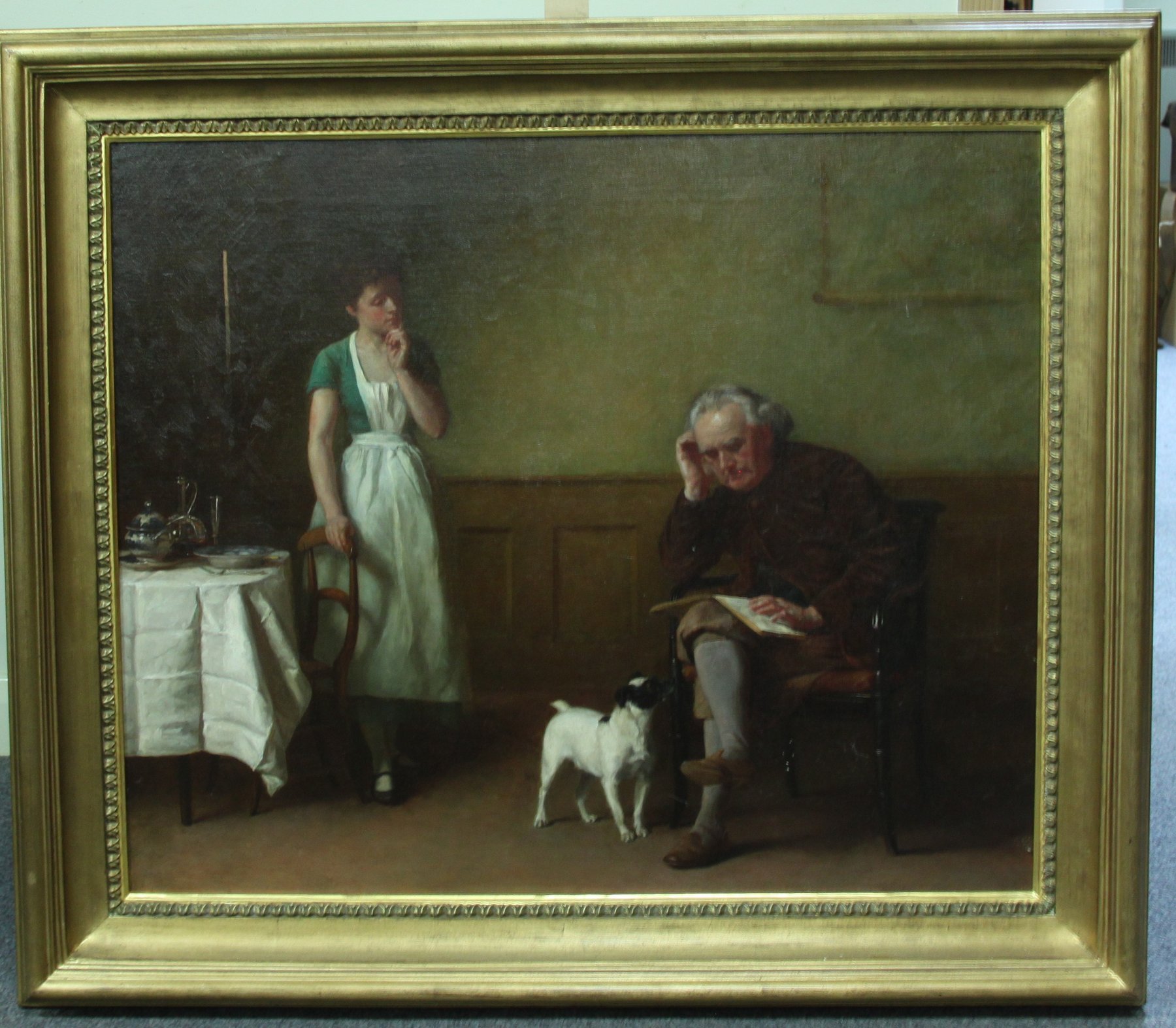 Appraisal: th Century English School Waiting for Supper oil on canvas