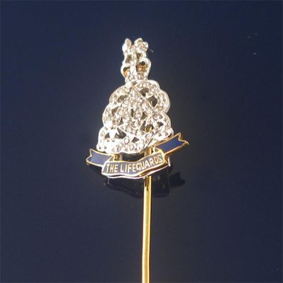 Appraisal: A regimental stick pin for the Life Guards Set with