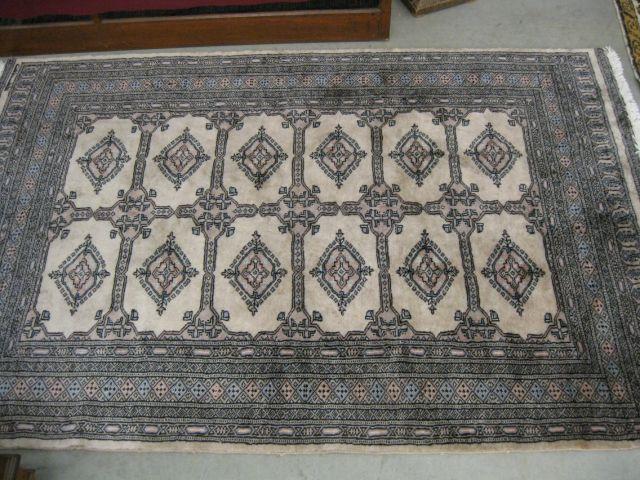 Appraisal: Turkman Persian Handmade Rug silk and wool elaborate designs light