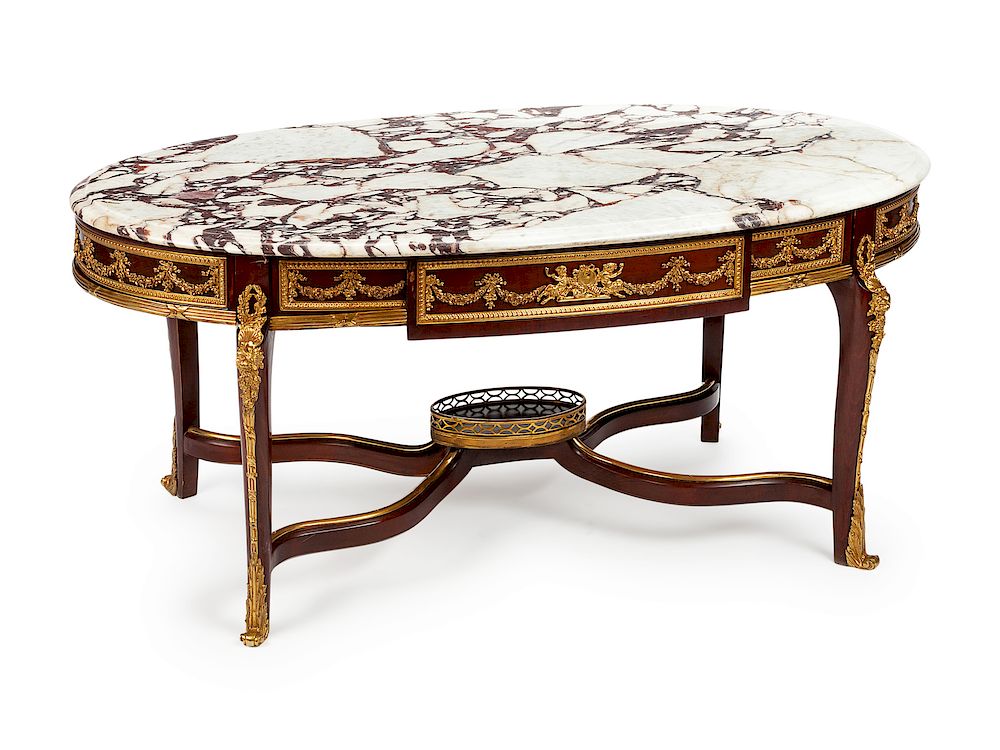 Appraisal: A Louis XV Style Gilt Bronze Mounted Mahogany Table A