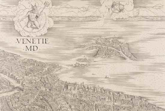 Appraisal: After Jacopo de' Barbari Bird's-eye view of Venice heliogravure after