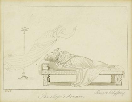 Appraisal: JOHN FLAXMAN british - PENELOPE'S DREAM Signed with Initials bottom