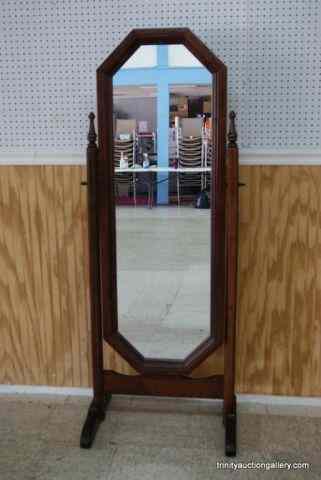 Appraisal: Wood Framed freestanding Floor Mirrorlooks like dark stained pine could