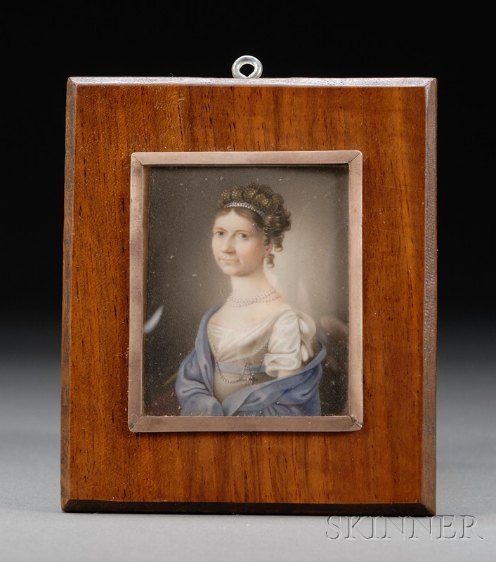 Appraisal: French School Early th Century Miniature Portrait of an Elegant