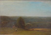 Appraisal: George Inness American - Soldiers Return Oil on canvas laid