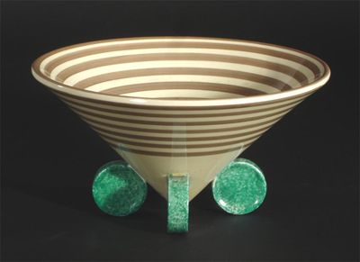 Appraisal: A rare Clarice Cliff Conical bowl on four pastille feet